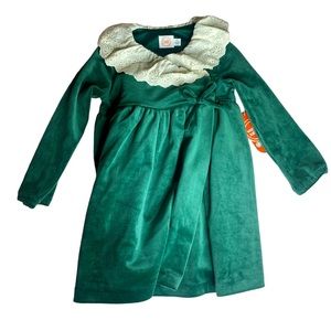NWT Wonder Nation Velvet Green Dress- 3T